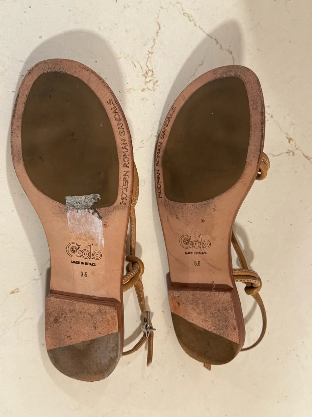Women’s Knot-Strap Leather Sandals in Tan - Picture 3 of 8